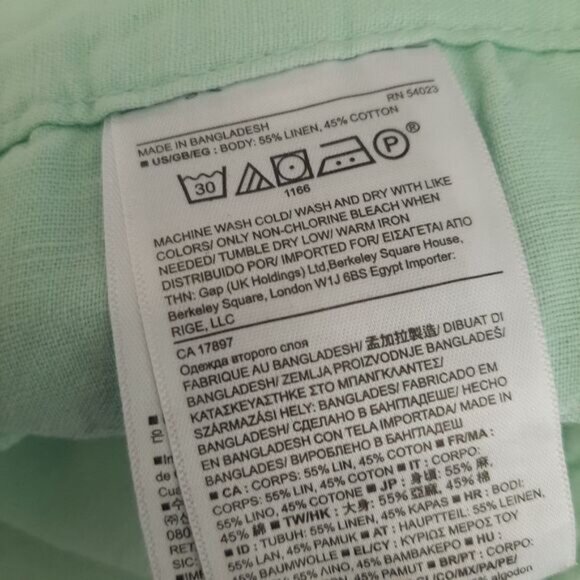 BANANA REPUBLIC Linen Cotton Blend Casual Crop Ankle Pants Pastel Green Sz 14 - Picture 12 of 12